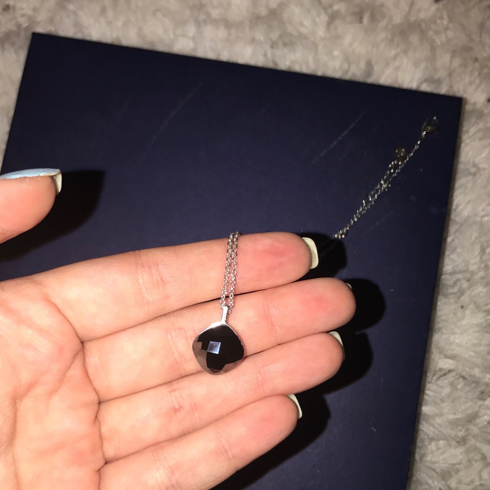 Swarovski dark gray colored stone necklace